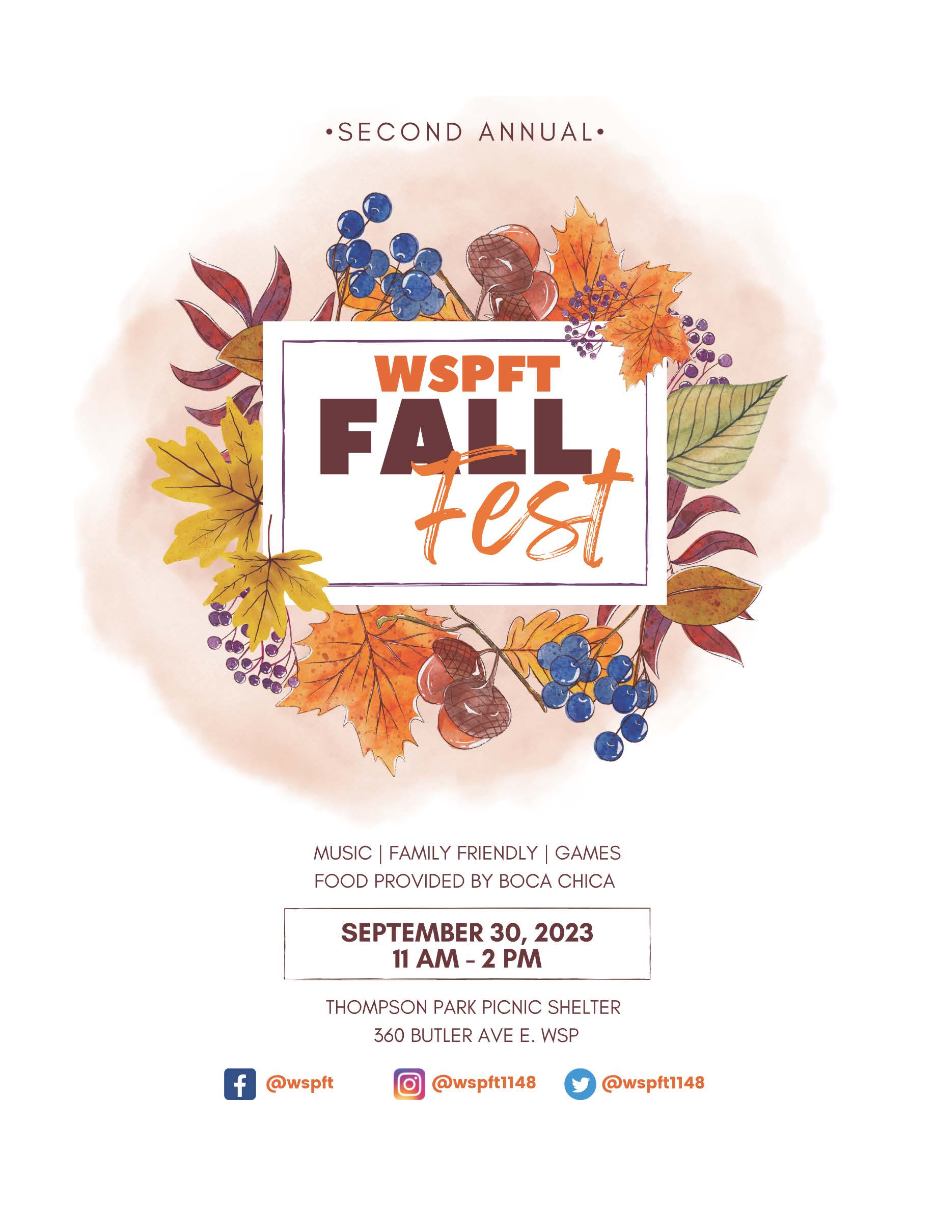 Sept. 30, 2023 WSPFT Fall Fest Flyer