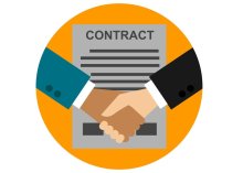 shaking hands over a contract